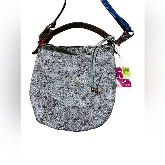 EBARRITO Leather Handbag mixed media boho crossbody - Picture 3 of 9
